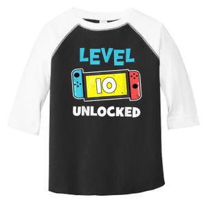 Level 10 unlocked Gamer 10th Birthday Gift Video Game lovers Toddler Fine Jersey T-Shirt