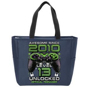 Level 13 Unlocked Awesome Since 2010 13th Birthday Gaming Zip Tote Bag