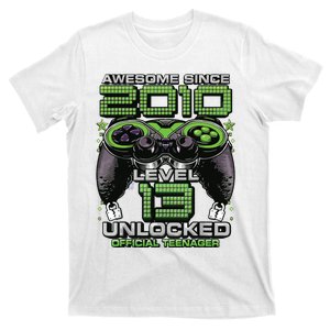 Level 13 Unlocked Awesome Since 2010 13th Birthday Gaming T-Shirt