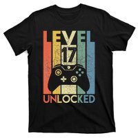 Level 17 Unlocked Funny Video Gamer 17th Birthday Gift T-Shirt