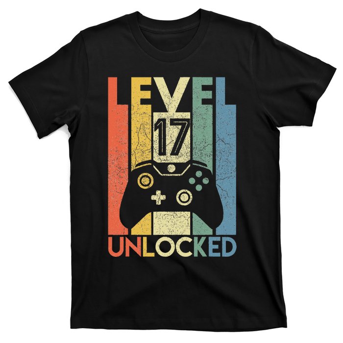 Level 17 Unlocked Funny Video Gamer 17th Birthday Gift T-Shirt