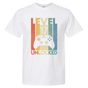 Level 17 Unlocked Funny Video Gamer 17th Birthday Gift Garment-Dyed Heavyweight T-Shirt