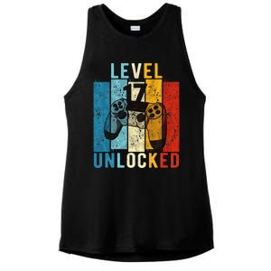 Level 17 Unlocked Video Gamer 17 Year Old 17th Birthday Gift Ladies PosiCharge Tri-Blend Wicking Tank