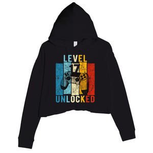 Level 17 Unlocked Video Gamer 17 Year Old 17th Birthday Gift Crop Fleece Hoodie