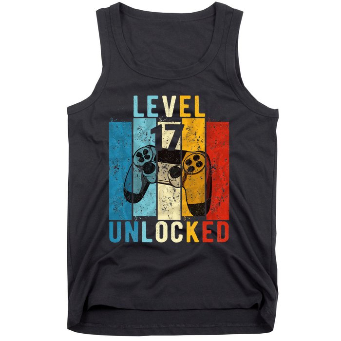 Level 17 Unlocked Video Gamer 17 Year Old 17th Birthday Gift Tank Top