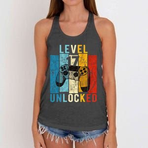 Level 17 Unlocked Video Gamer 17 Year Old 17th Birthday Gift Women's Knotted Racerback Tank