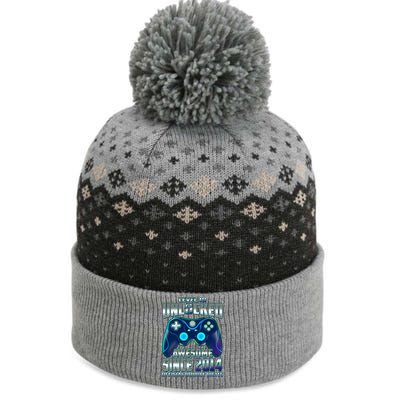 Level 10 Unlocked Awesome Since 2014 Official Double Digits The Baniff Cuffed Pom Beanie