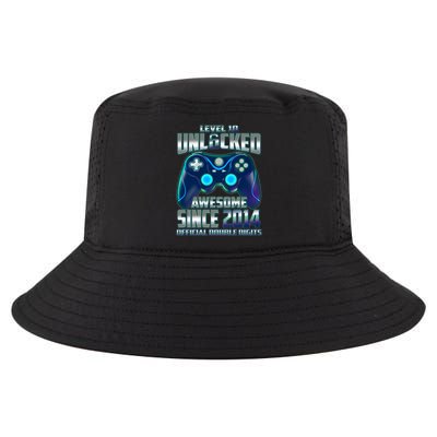 Level 10 Unlocked Awesome Since 2014 Official Double Digits Cool Comfort Performance Bucket Hat