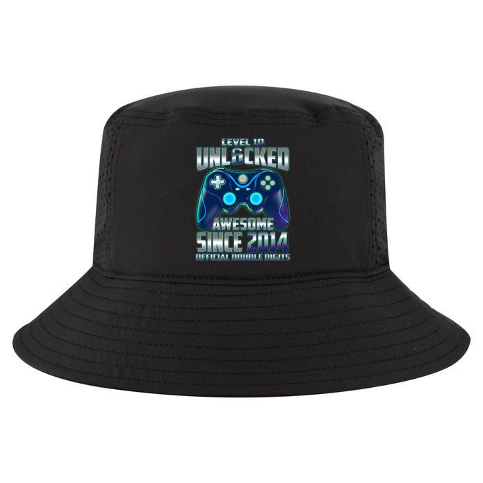 Level 10 Unlocked Awesome Since 2014 Official Double Digits Cool Comfort Performance Bucket Hat