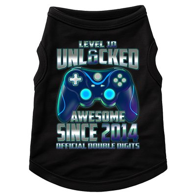 Level 10 Unlocked Awesome Since 2014 Official Double Digits Doggie Tank