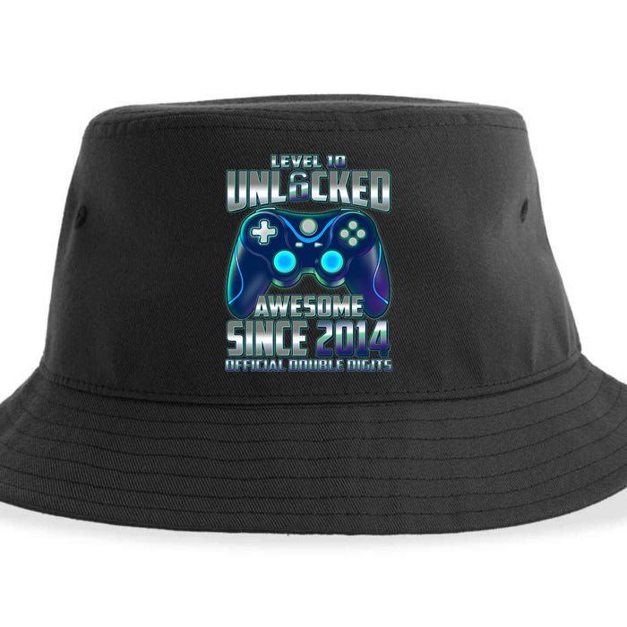 Level 10 Unlocked Awesome Since 2014 Official Double Digits Sustainable Bucket Hat