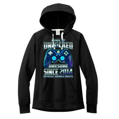 Level 10 Unlocked Awesome Since 2014 Official Double Digits Women's Fleece Hoodie