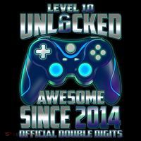 Level 10 Unlocked Awesome Since 2014 Official Double Digits Flat Bill Trucker Hat