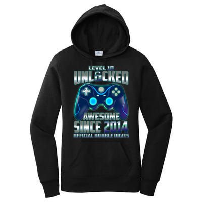 Level 10 Unlocked Awesome Since 2014 Official Double Digits Women's Pullover Hoodie