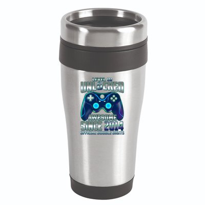 Level 10 Unlocked Awesome Since 2014 Official Double Digits 16oz Travel Tumbler