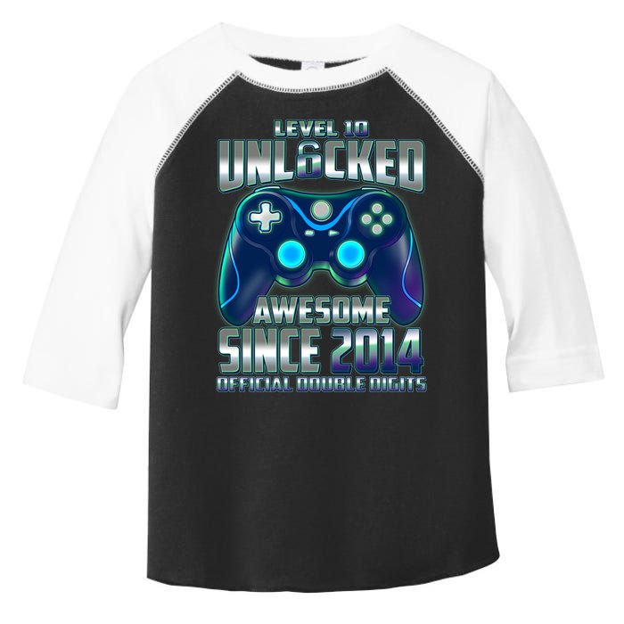 Level 10 Unlocked Awesome Since 2014 Official Double Digits Toddler Fine Jersey T-Shirt