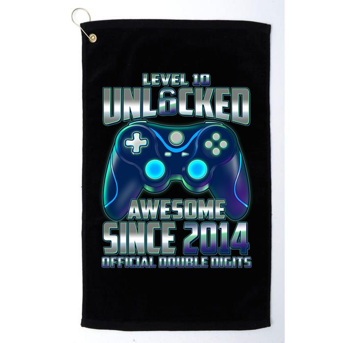 Level 10 Unlocked Awesome Since 2014 Official Double Digits Golf Towel