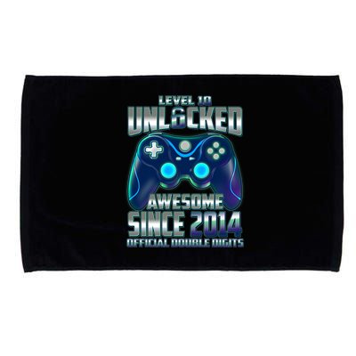Level 10 Unlocked Awesome Since 2014 Official Double Digits Microfiber Hand Towel