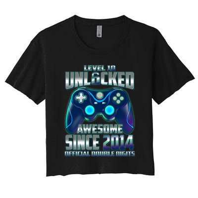 Level 10 Unlocked Awesome Since 2014 Official Double Digits Crop Top