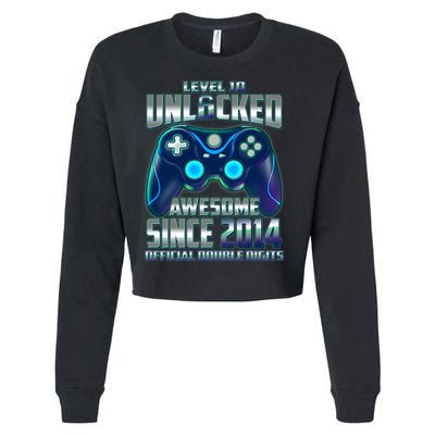 Level 10 Unlocked Awesome Since 2014 Official Double Digits Cropped Pullover Crew