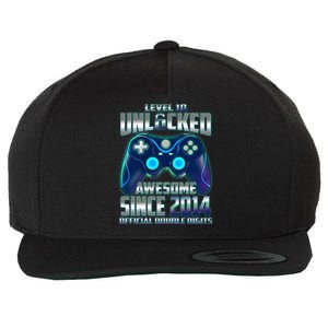 Level 10 Unlocked Awesome Since 2014 Official Double Digits Wool Snapback Cap