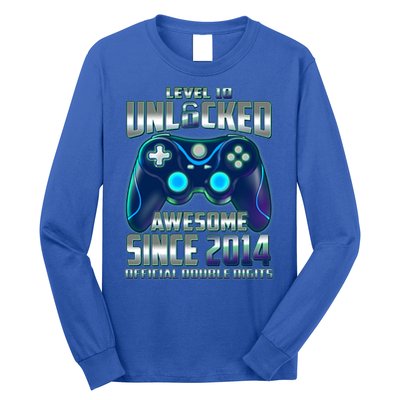 Level 10 Unlocked Awesome Since 2014 Official Double Digits Long Sleeve Shirt