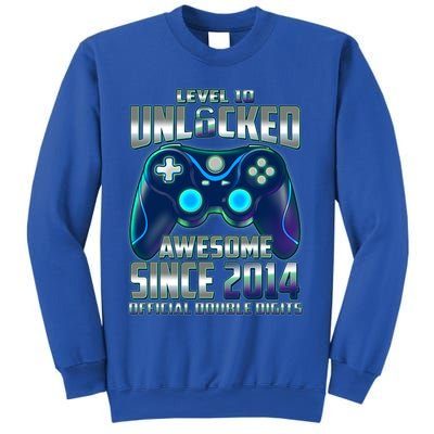 Level 10 Unlocked Awesome Since 2014 Official Double Digits Sweatshirt