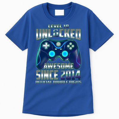 Level 10 Unlocked Awesome Since 2014 Official Double Digits Tall T-Shirt