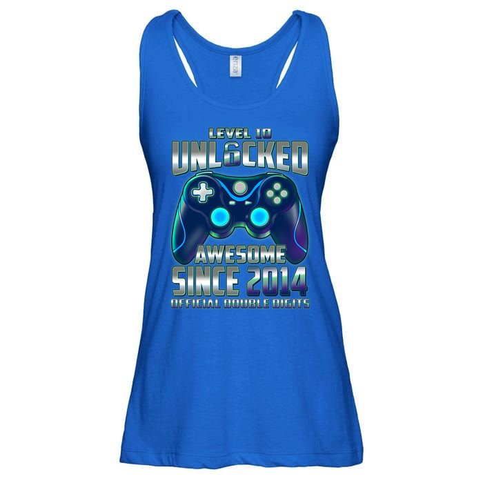 Level 10 Unlocked Awesome Since 2014 Official Double Digits Ladies Essential Flowy Tank