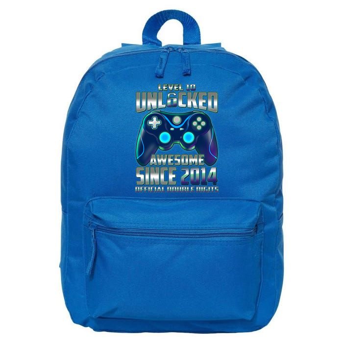 Level 10 Unlocked Awesome Since 2014 Official Double Digits 16 in Basic Backpack