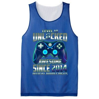 Level 10 Unlocked Awesome Since 2014 Official Double Digits Mesh Reversible Basketball Jersey Tank