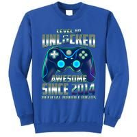Level 10 Unlocked Awesome Since 2014 Official Double Digits Tall Sweatshirt
