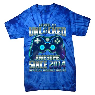 Level 10 Unlocked Awesome Since 2014 Official Double Digits Tie-Dye T-Shirt