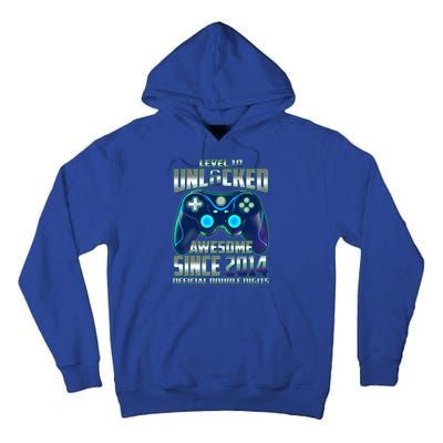 Level 10 Unlocked Awesome Since 2014 Official Double Digits Tall Hoodie