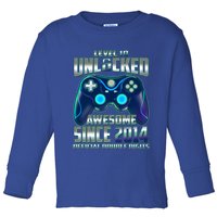 Level 10 Unlocked Awesome Since 2014 Official Double Digits Toddler Long Sleeve Shirt