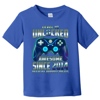 Level 10 Unlocked Awesome Since 2014 Official Double Digits Toddler T-Shirt