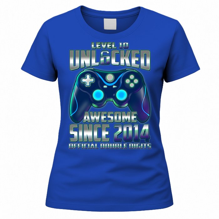 Level 10 Unlocked Awesome Since 2014 Official Double Digits Women's T-Shirt