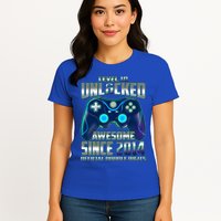 Level 10 Unlocked Awesome Since 2014 Official Double Digits Womens T-Shirt