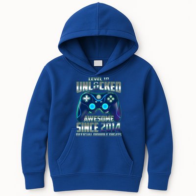 Level 10 Unlocked Awesome Since 2014 Official Double Digits Kids Hoodie