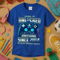 Level 10 Unlocked Awesome Since 2014 Official Double Digits Kids T-Shirt