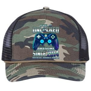 Level 10 Unlocked Awesome Since 2014 Official Double Digits Retro Rope Trucker Hat Cap