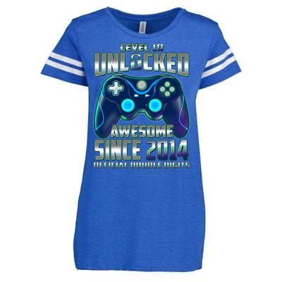 Level 10 Unlocked Awesome Since 2014 Official Double Digits Enza Ladies Jersey Football T-Shirt