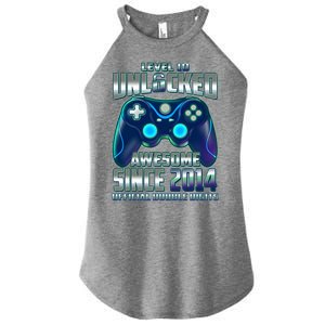 Level 10 Unlocked Awesome Since 2014 Official Double Digits Women's Perfect Tri Rocker Tank