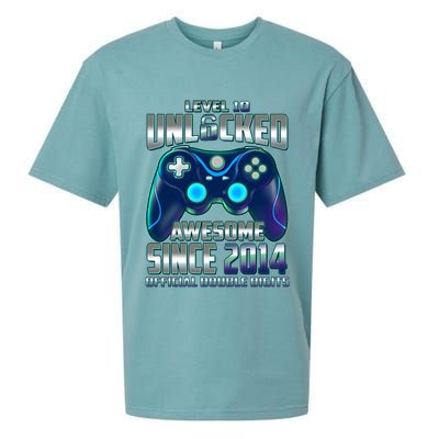 Level 10 Unlocked Awesome Since 2014 Official Double Digits Sueded Cloud Jersey T-Shirt