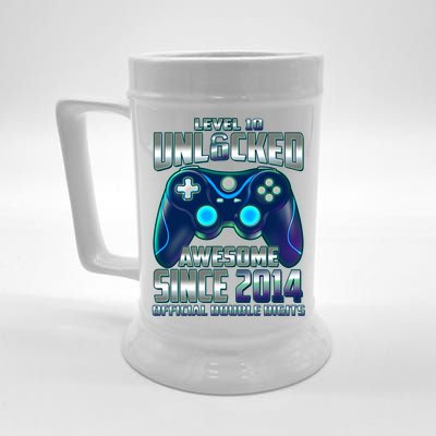 Level 10 Unlocked Awesome Since 2014 Official Double Digits Beer Stein