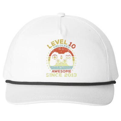 Level 10 Unlocked Awesome Since 2013 10th Birthday Gaming Snapback Five-Panel Rope Hat