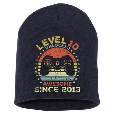 Level 10 Unlocked Awesome Since 2013 10th Birthday Gaming Short Acrylic Beanie