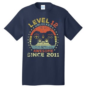 Level 12 Unlocked Awesome Since 2011 12th Birthday Gaming Cute Tall T-Shirt