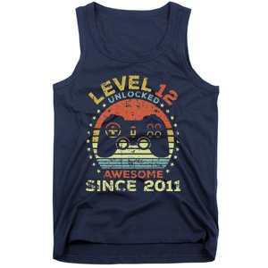 Level 12 Unlocked Awesome Since 2011 12th Birthday Gaming Cute Tank Top