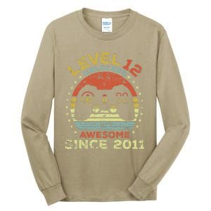 Level 12 Unlocked Awesome Since 2011 12th Birthday Gaming Cute Tall Long Sleeve T-Shirt